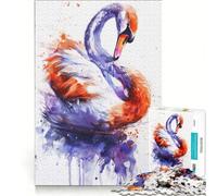 Puzzle per ragazzi da 1000 pezzi con cigno ad acquerello gioco rompicapo per genitori e figli regalo di compleanno 38x52cm