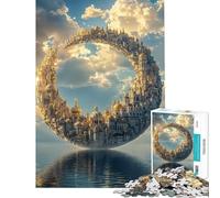 Puzzle per ragazzi da 1000 pezzi con città a mezzaluna galleggiante sul mare paesaggio urbano ideale per compleanni e decorazioni natalizie da parete Gioco educativo per ragazzi dai 14 anni in su