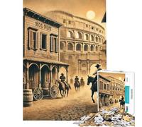 Puzzle per ragazzi da 1000 pezzi con città western e Colosseo sullo sfondo Attività divertenti da fare a casa migliora la memoria gioco educativo per ragazzi dai 14 anni in su (38x52cm)