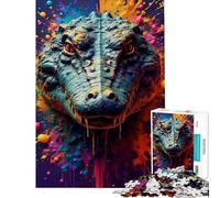 Puzzle per ragazzi da 1000 pezzi con coccodrillo e schizzi di colore gioco pratico per adulti ideale per passare il tempo in casa o come regalo per tutta la famiglia (dimensioni 50x75cm)