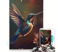 Puzzle per ragazzi da 1000 pezzi con colibrì e petali di fiori, gioco rilassante, sfida impegnativa, collezione d'artista, belle arti 50x75cm