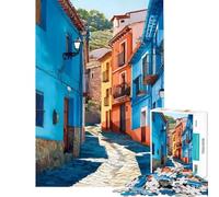 Puzzle per ragazzi da 1000 pezzi con colorata scena di strada europea sfida impegnativa da completare gioco educativo per tutta la famiglia adatto a ragazzi dai 14 anni in su (38x52cm)