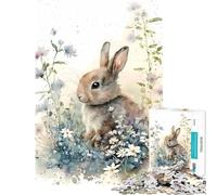 Puzzle per ragazzi da 1000 pezzi con coniglietto e fiori gioco per tutta la famiglia giocattolo avvincente per coltivare la pazienza ottimo regalo per chi ama giocare e migliorare la memoria (50x75cm)
