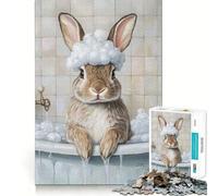 Puzzle per ragazzi da 1000 pezzi con coniglietto,ideale per il bagnetto,con incastri precisi,divertente gioco di logica e tranquillità,perfetto per il compleanno o per un'attività artistica (38x26cm)