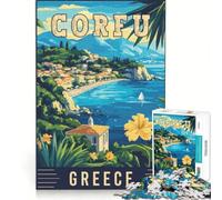 Puzzle per ragazzi da 1000 pezzi con Corfù in Grecia, gioco rilassante, divertente antistress, regalo di compleanno o per occasioni speciali 38x26cm