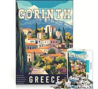 Puzzle per ragazzi da 1000 pezzi con Corinto in Grecia, gioco rilassante, decorazione per la casa, adatto per la scrivania 38x26cm
