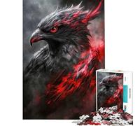 Puzzle per ragazzi da 1000 pezzi con corvo infuocato scuro gioco per famiglie ideale per le vacanze a casa per passare il tempo regali di Natale e compleanno (dimensioni 38x26cm)