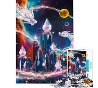 Puzzle per ragazzi da 1000 pezzi con cristalli del drago cosmico ideale per compleanni e Natale Giocattolo per migliorare la memoria decorazione da parete Adatto a persone dai 14 anni in su (38x26cm)