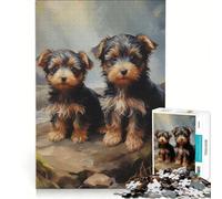 Puzzle per ragazzi da 1000 pezzi con cuccioli di Yorkshire Terrier gioco pratico difficile e stimolante cerca un gioco impegnativo 38x26cm