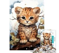 Puzzle per ragazzi da 1000 pezzi con cucciolo di leopardo gioco educativo e stimolante per tutta la famiglia Un regalo perfetto per gli amanti del gioco (dimensioni 38x52cm)
