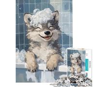 Puzzle per ragazzi da 1000 pezzi con cucciolo di lupo ideale per il bagnetto giochi educativi e rilassanti una sfida stimolante perfetta come regalo di compleanno (dimensioni 75x50cm)