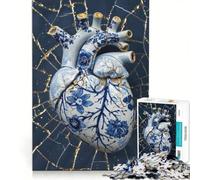 Puzzle per ragazzi da 1000 pezzi con cuore spezzato, arte Kintsugi, decorazione da parete, passatempo per le vacanze, regalo di compleanno, regalo di viaggio, 50x75cm