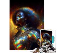 Puzzle per ragazzi da 1000 pezzi con dama e cavaliere africani Gioco rilassante giocattolo avvincente per coltivare la pazienza Regalo di compleanno per divertimento in famiglia (dimensioni 38x26cm)