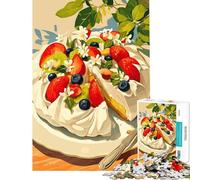 Puzzle per ragazzi da 1000 pezzi con deliziosa Pavlova e frutta fresca Gioco per tutta giocattolo avvincente per coltivare la pazienza ottimo regalo per chi ama giocare e migliorare la memoria