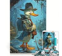 Puzzle per ragazzi da 1000 pezzi con Detective Duck, gioco educativo, decorazione da parete, compleanno e Natale 38x52cm