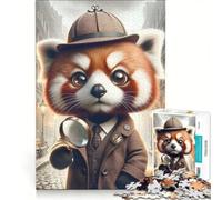 Puzzle per ragazzi da 1000 pezzi con Detective Panda, custodia, gioco educativo, decorazione da parete, compleanno e Natale 50x75cm