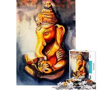 Puzzle per ragazzi da 1000 pezzi con dipinto ad acquerello del Signore Ganesha Puzzle per adulti divertente gioco per migliorare la memoria compleanno e Natale (dimensioni 38x52cm)