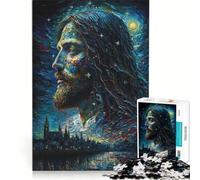 Puzzle per ragazzi da 1000 pezzi con dipinto ad olio di Gesù gioco divertente antistress interessante ogni pezzo è unico 50x75cm
