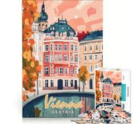 Puzzle per ragazzi da 1000 pezzi con dipinto del paesaggio urbano di Vienna gioco impossibile decorazione per la casa collezione d'artista belle arti 38x52cm