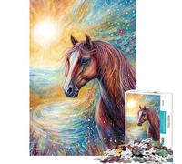 Puzzle per ragazzi da 1000 pezzi con dipinto di cavallo selvaggio puzzle per adulti giocattolo fai da te decorazione perfetta ideale come regalo (dimensioni 38x26cm)