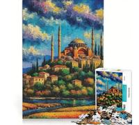 Puzzle per ragazzi da 1000 pezzi con dipinto di Santa Sofia, giochi rilassanti, attività divertenti da fare in casa, gioco dal design accattivante 50x75cm