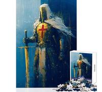 Puzzle per ragazzi da 1000 pezzi con dipinto di un cavaliere templare gioco rompicapo per la casa ideale per passare il tempo durante le vacanze decorazione domestica e interazione genitore-figlio