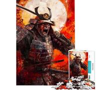 Puzzle per ragazzi da 1000 pezzi con dipinto di un furioso guerriero samurai Puzzle per adulti gioco per famiglie divertente e spiritoso Ottimo regalo per gli appassionati di videogiochi (50x75cm)