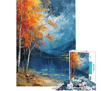 Puzzle per ragazzi da 1000 pezzi con dipinto di un lago autunnale Gioco rilassante per passare il tempo durante le vacanze a casa Ideale come regalo (dimensioni 38x52cm)