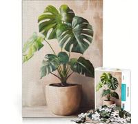 Puzzle per ragazzi da 1000 pezzi con dipinto di una pianta di Monstera gioco pratico per divertimento in famiglia ideale come regalo per tutta la famiglia 50x75cm
