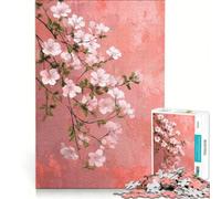 Puzzle per ragazzi da 1000 pezzi con dipinto floreale su sfondo rosa, gioco fai-da-te, stimola la memoria, con poster e foglio di curiosità abbinati 38x26cm