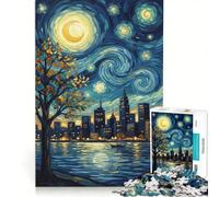 Puzzle per ragazzi da 1000 pezzi con dipinto in stile Van Gogh, gioco divertente, allena la mente e la mano, ideale come decorazione da scrivania 50x75cm