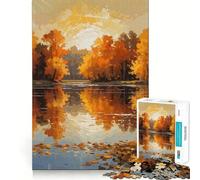 Puzzle per ragazzi da 1000 pezzi con dipinto "Riflesso del lago autunnale",giunture lisce,divertente,gioco stimolante per la mente,rilassante,regalo di compleanno (38x26cm)