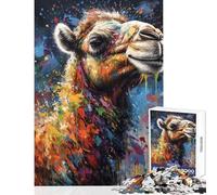 Puzzle per ragazzi da 1000 pezzi con disegno di un cammello gioco educativo opera d'arte giocattolo decorativo da parete rilassante e stimolante per la mente (38x26cm)