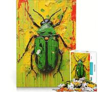 Puzzle per ragazzi da 1000 pezzi con disegno espressivo di uno scarabeo, giochi per famiglie, assemblaggio di modelli, per rafforzare l'amore tra le coppie 38x26cm