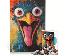 Puzzle per ragazzi da 1000 pezzi con divertente dipinto di uno struzzo, giocattolo antistress, sfida impegnativa, per rafforzare l'amore tra le coppie 50x75cm