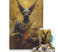 Puzzle per ragazzi da 1000 pezzi con divinità egizia del gatto, decorazione da parete, per divertimento in famiglia, regalo di compleanno, regalo di viaggio 38x26cm