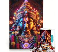 Puzzle per ragazzi da 1000 pezzi con divinità indiane dai colori vivaci e neon gioco rilassante difficile e stimolante ogni pezzo è unico 50x75cm