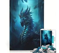 Puzzle per ragazzi da 1000 pezzi con drago blu antico, giochi per famiglie, assemblaggio di figure, per rafforzare l'amore tra le coppie 38x52cm