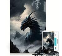 Puzzle per ragazzi da 1000 pezzi con drago della montagna nera,incastro perfetto,gioco creativo,attività per il tempo libero,regalo di Natale 38x26cm