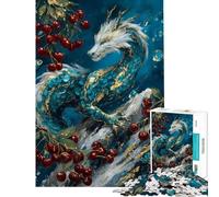 Puzzle per ragazzi da 1000 pezzi con drago e ciliegie puzzle fai da te per adulti ideale per passare il tempo in casa durante le vacanze perfetto come regalo per tutta la famiglia (dimensioni 38x52cm)