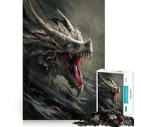 Puzzle per ragazzi da 1000 pezzi con drago e ossa,incastro perfetto,gioco creativo,ideale per il tempo libero e come regalo di Natale 50x75cm