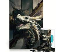 Puzzle per ragazzi da 1000 pezzi con drago e ossa,incastro perfetto,gioco creativo,ideale per il tempo libero e come regalo di Natale 50x75cm