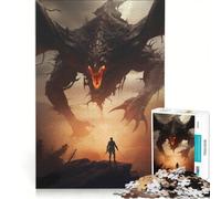 Puzzle per ragazzi da 1000 pezzi con drago fantasy e boss finale, un gioco rompicapo divertente e spiritoso, compleanni e Natale 50x75cm