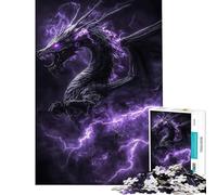 Puzzle per ragazzi da 1000 pezzi con drago fulmine viola gioco rilassante gioco intellettuale regalo per donne e uomini un'opera d'arte (dimensioni 38x52cm)