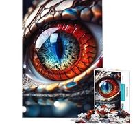 Puzzle per ragazzi da 1000 pezzi con drago occhio rosso e blu sfida per l'intelligenza giocattolo avvincente gioco per famiglie antistress regalo divertente (dimensioni 38x26cm)