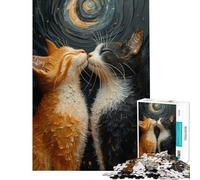 Puzzle per ragazzi da 1000 pezzi con due gatti difficile e stimolante con elementi di analisi e logica ideale per la decorazione della casa adatto a ragazzi dai 14 anni in su (50x75cm)