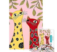 Puzzle per ragazzi da 1000 pezzi con due gatti innamorati Giocattolo avvincente per coltivare la pazienza Gioco per famiglie adatto alle coppie Ottimo regalo per gli amanti del gioco (38x52cm)