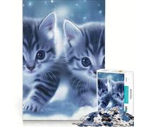 Puzzle per ragazzi da 1000 pezzi con due gattini nella neve gioco pratico difficile e stimolante cerca un gioco impegnativo 38x26cm