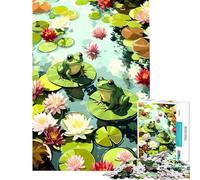 Puzzle per ragazzi da 1000 pezzi con due rane verdi difficile e stimolante con elementi di analisi e logica ideale per la decorazione della casa adatto a ragazzi dai 14 anni in su (50x75cm)