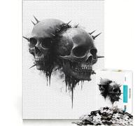 Puzzle per ragazzi da 1000 pezzi con due teschi appuntiti gioco rilassante analisi e logica per migliorare l'amore tra le coppie 50x75cm